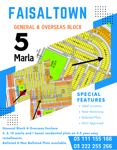 Faisal Town 5 Marla Balloted Plot or sale-1